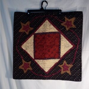 Rustic Red and Brown Geometric Quilted Wall Art